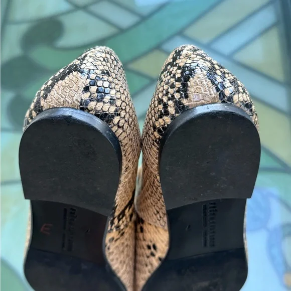Freda Salvador Snakeskin Mary Jane Ivy Flats Size 7 - Picture 6 of 10